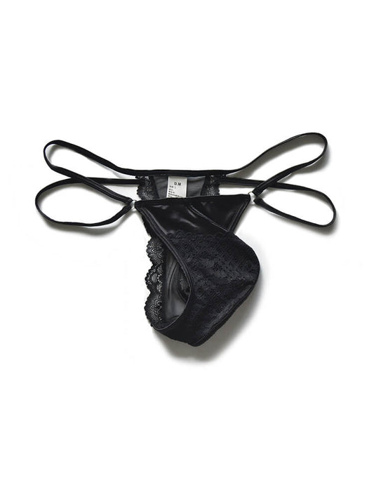 Men's Low-Rise Sexy Lace Double-Strap Thong