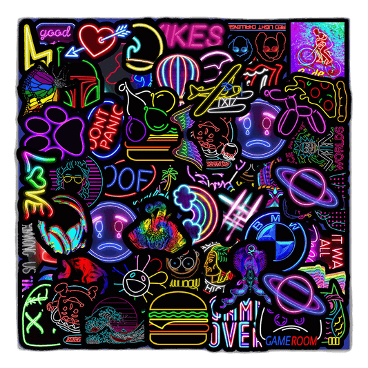 50 Neon Stickers
