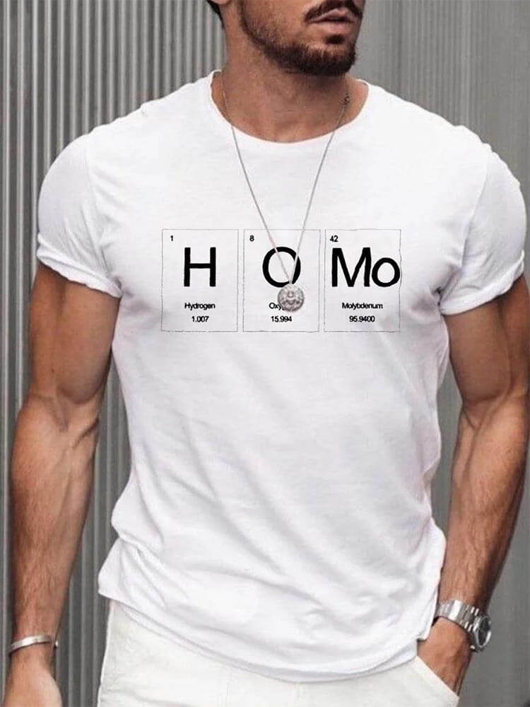 Men's Casual Homo Pride Print T-Shirt