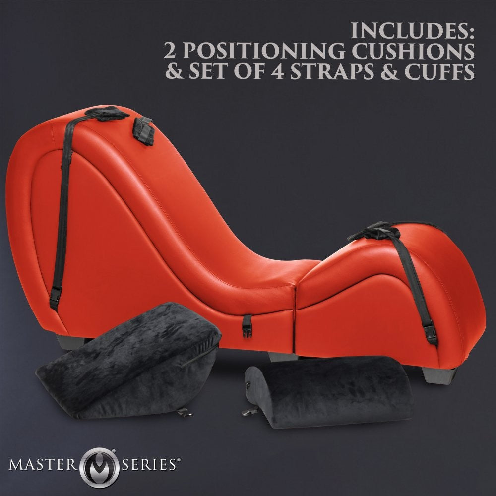 Red Detachable Kinky Sex Chaise with Love Pillows