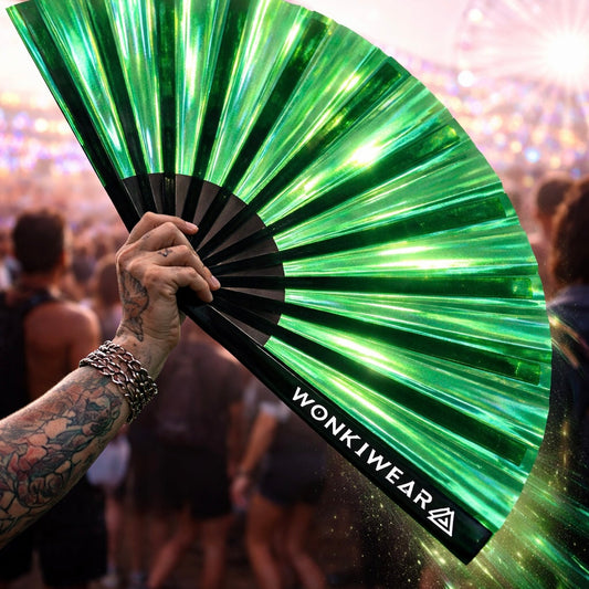 Emerald Ecstasy Iridescent XL Festival Fan