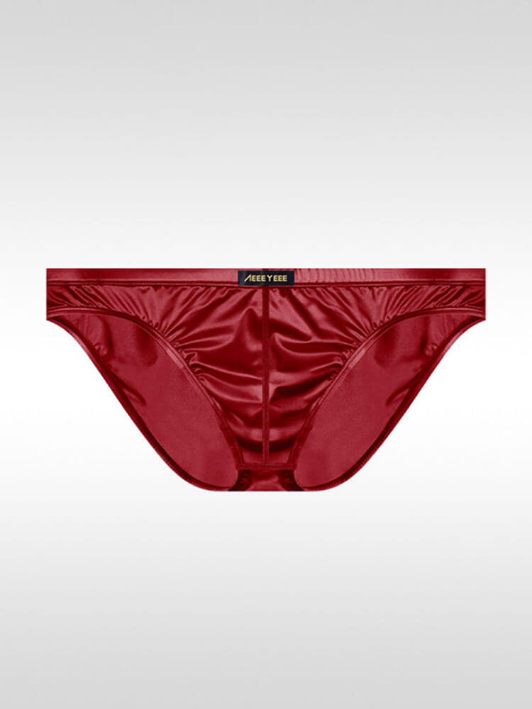 Men's Sexy Silky Thin Breathable Satin Low-Rise Briefs