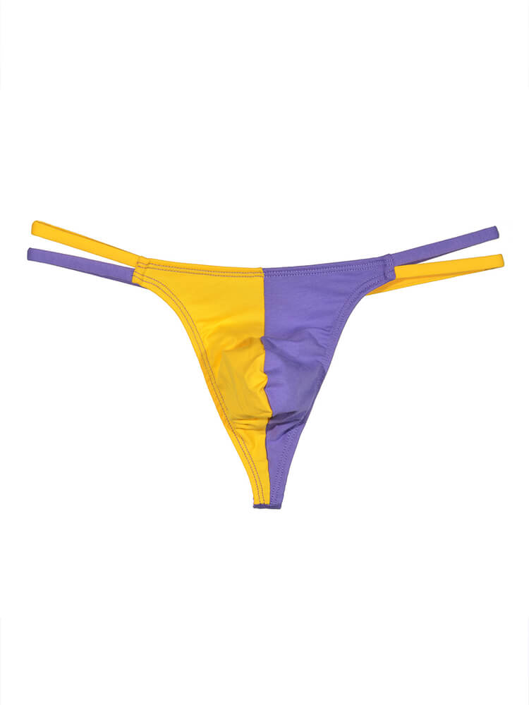 Men's Two-Tone Seamless Sexy Double-Strap Thong