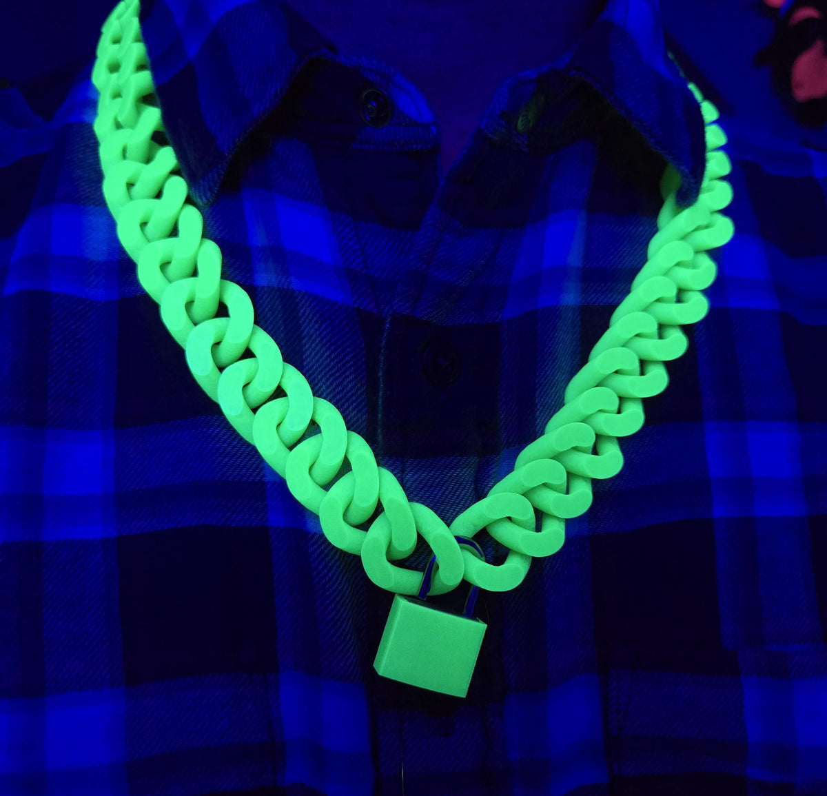 3D Printed Cuban Chain Leash with Matching Padlock
