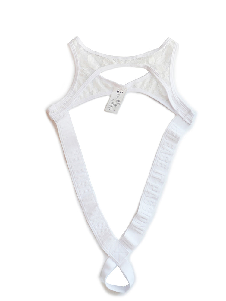 D.M Men's Sexy Straps O Ring Wisp Thong