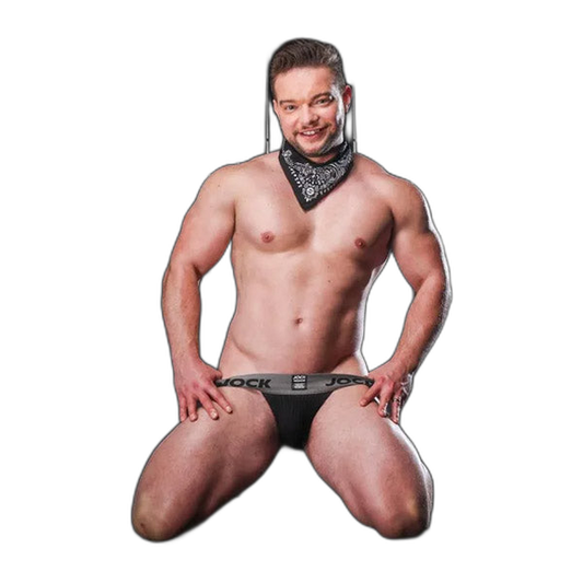 Mr.S Leather Zipper Pocket Neck Hanky - Black