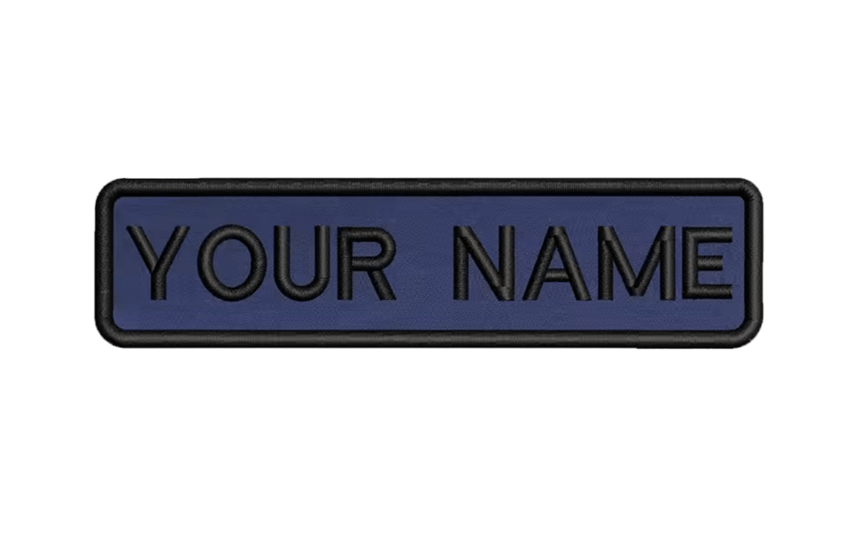 Custom Patch 10cmX2.5cm Deep Blue/Black