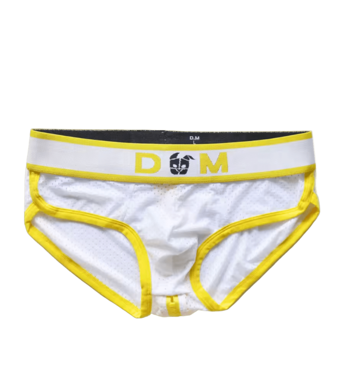 Mesh Zipper Bum Briefs Yellow