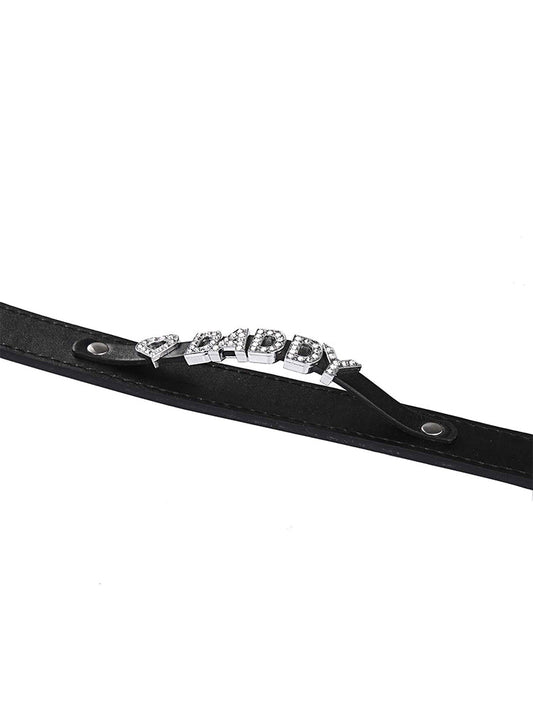 Cosplay Adjustable Rhinestone Letter Collar