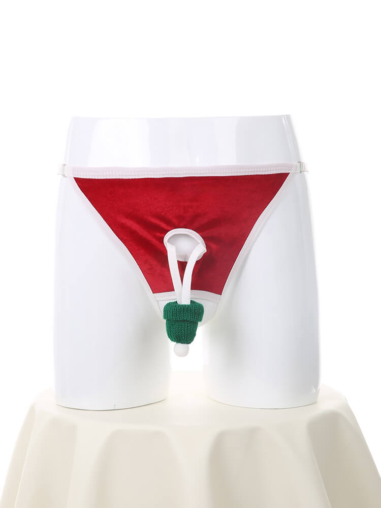 Men's Christmas Sexy Front Hollow Jockstrap