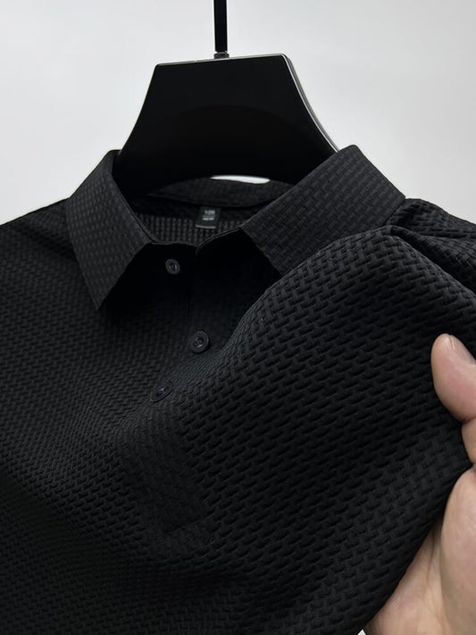 Men's Mesh Ice Silk Short-Sleeved Lapel T-shirt