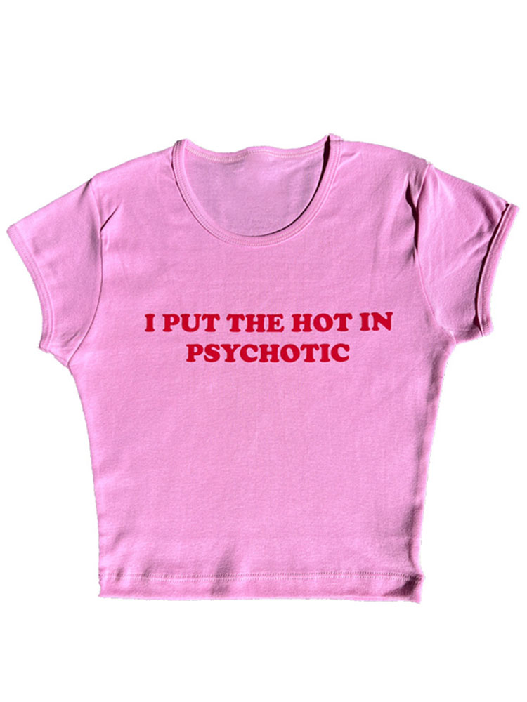 Men's Slim Fit Letter Print Crop Top