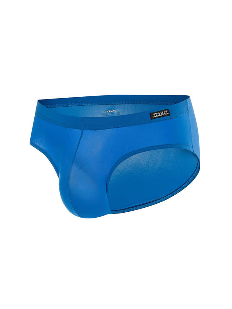 Men's Sexy Solid Color Ultra-Thin Ice Silk Briefs