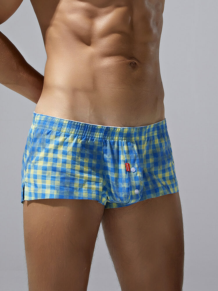 Men's Checkered Pattern Boxer Briefs