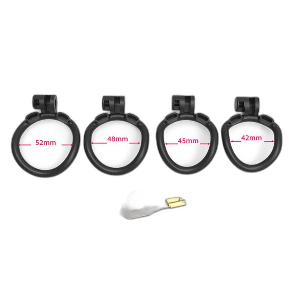LOCK4D Viper Bent Ring Chastity Cock Cage Large
