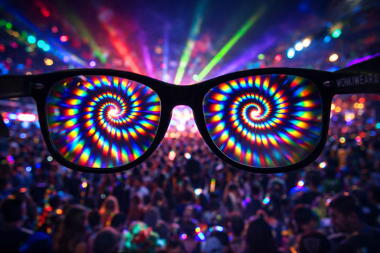 White Spiral Diffraction Glasses