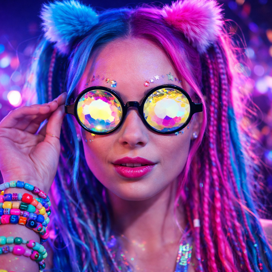 Black Whirlpool Kaleidoscope Glasses