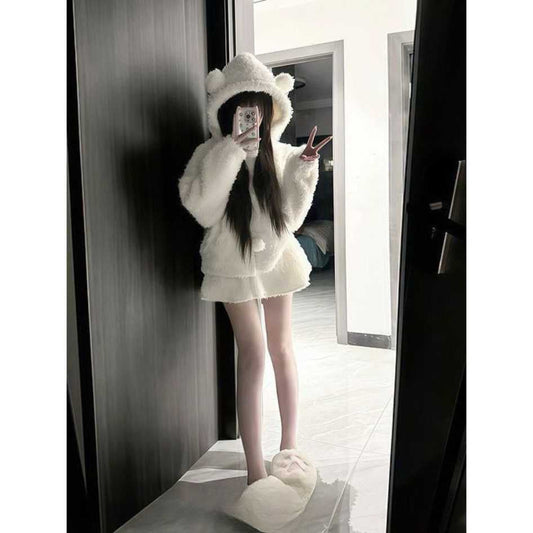Fluffy Bear Ear Femboy Hoodie