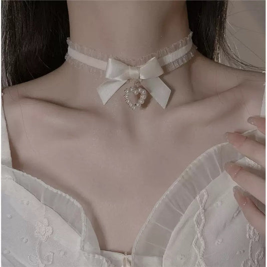 Gothic Bow Lace Femboy Choker