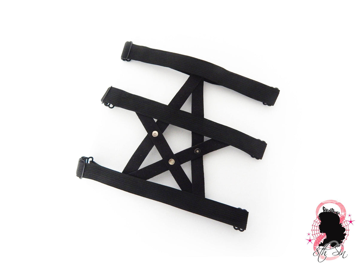 Black Vegan Leather Pentagram Garter