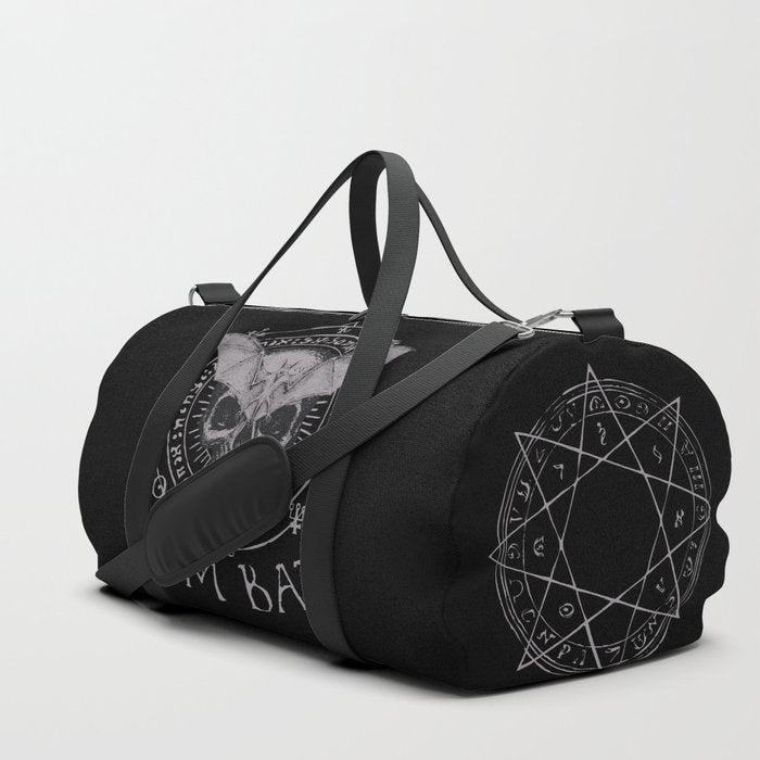 Black Gym Bat Skull Duffle Bag