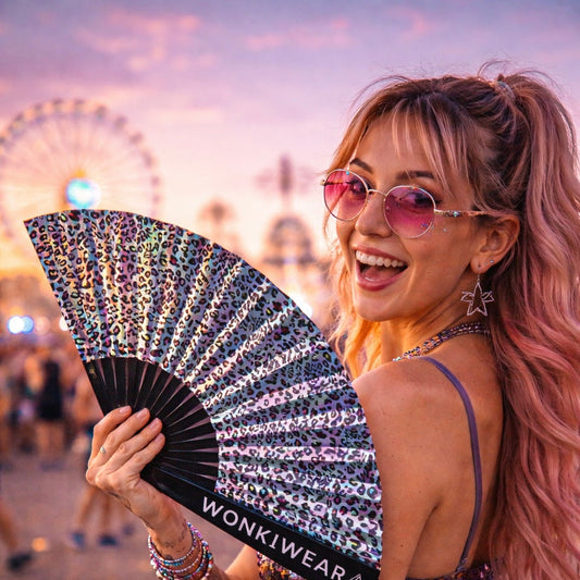 Leopard Iridescent XL Festival Fan
