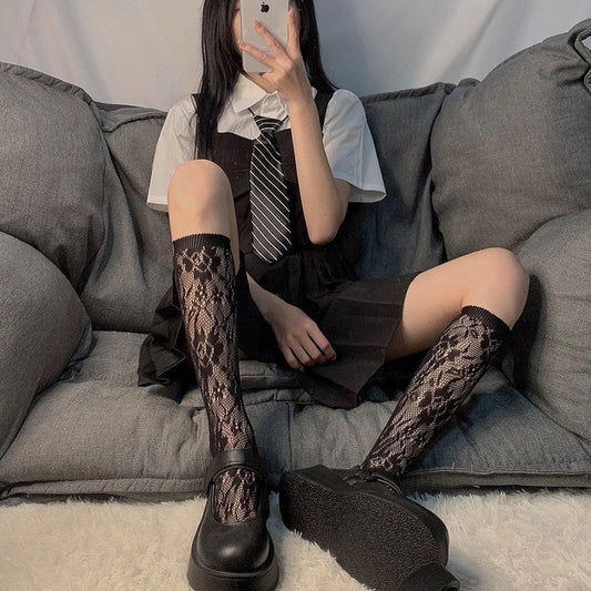 JK Lace Calf-Length Socks
