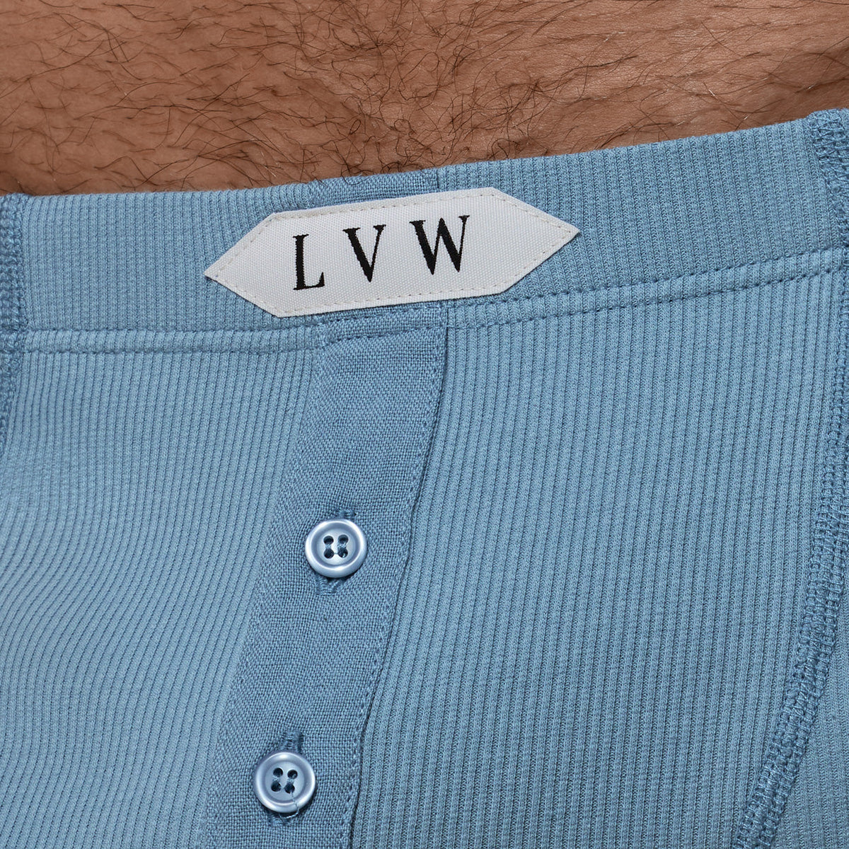 LUXURY BOXER BRIEF ORGANIC COTTON RIB - ICE DENIM