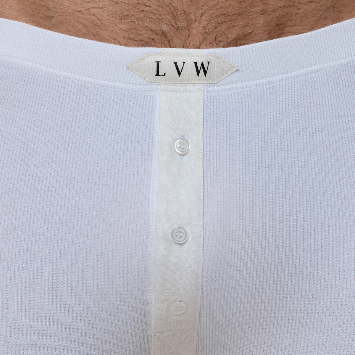 LUXURY LONG JOHN ORGANIC COTTON RIB - PURE WHITE