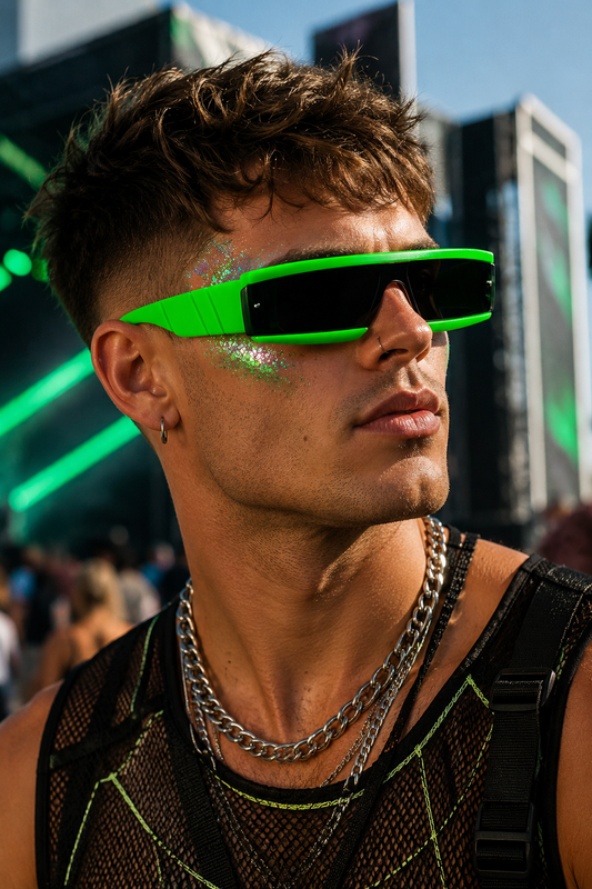 Neon Green Cyber Glasses
