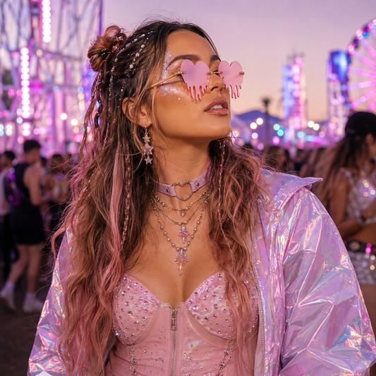 Pink Dripping Heart Glasses
