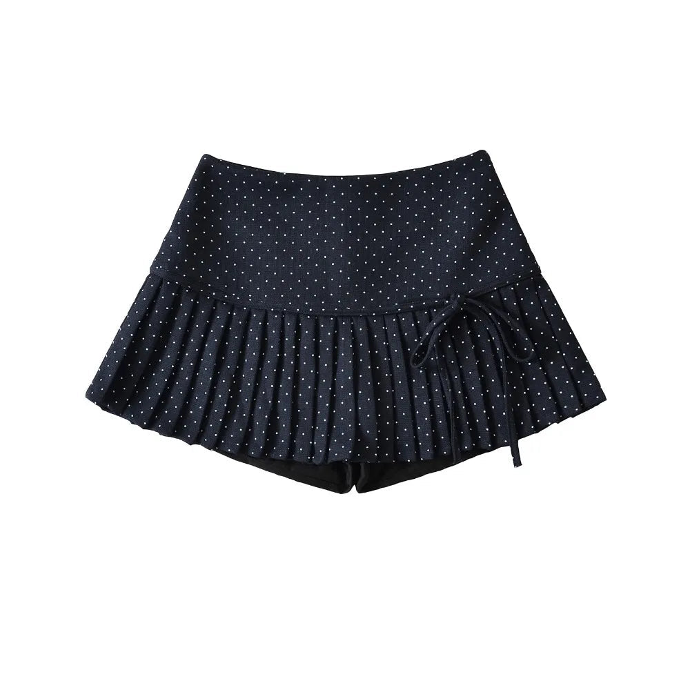 Polka Dot Pleated Skirt