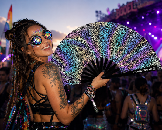 Silver Web XL Reflective Festival Fan