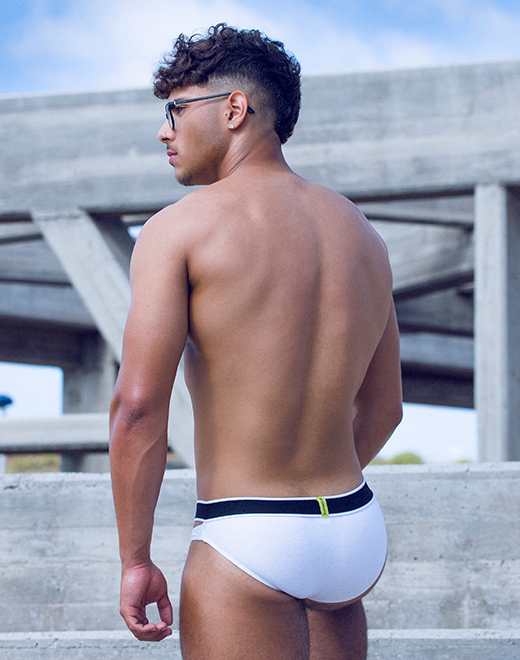 SUPAWEAR Ribbed Slashed Brief White