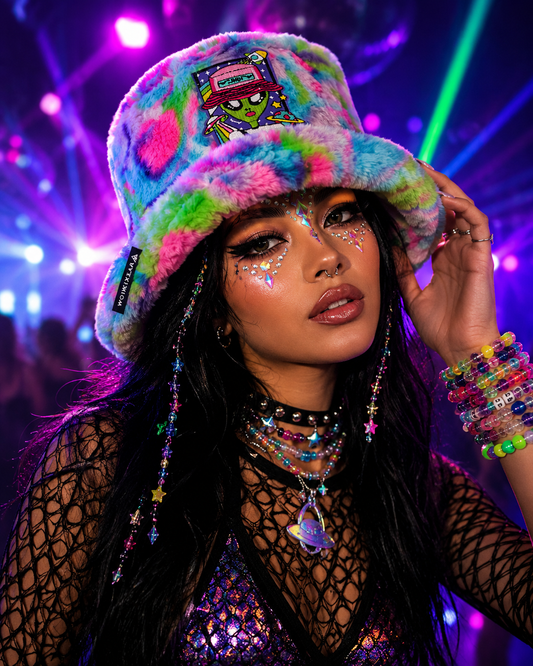Trippy Alien Furry Bucket Hat