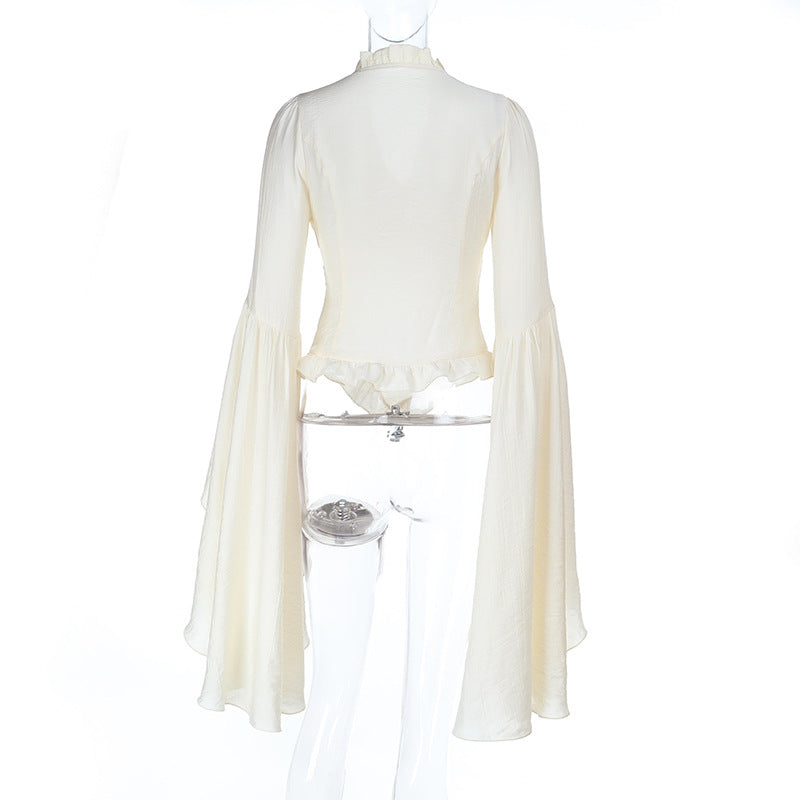 Victorian Ruffle V-Neck Blouse