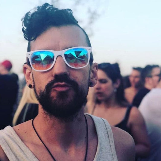 Black Wayfarer Kaleidoscope Glasses
