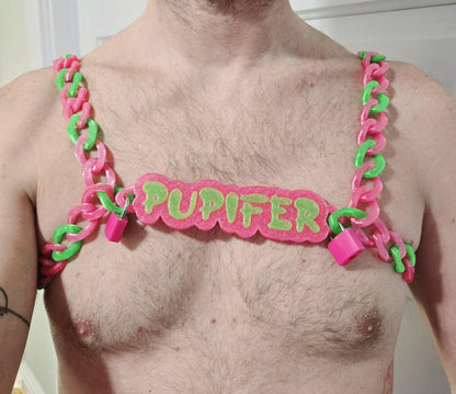 3D Printed Cuban Chain Harness with Matching Padlocks