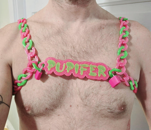 3D Printed Cuban Chain Harness with Matching Padlocks