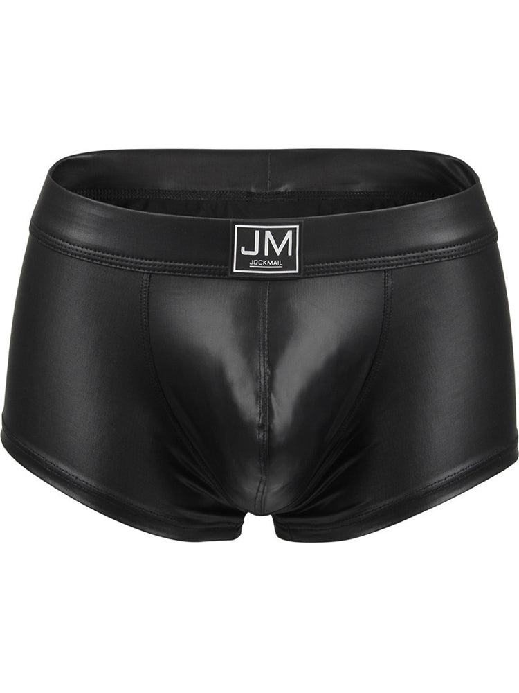 Jockmail Reflective Faux Leather Spandex Trunks
