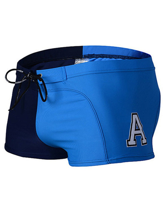 Men's Two-tone Stitching Fashion Swim Trunks