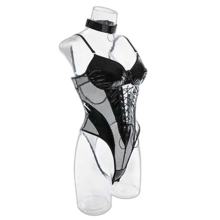 Femme Fierce Choker Mesh Bodysuit