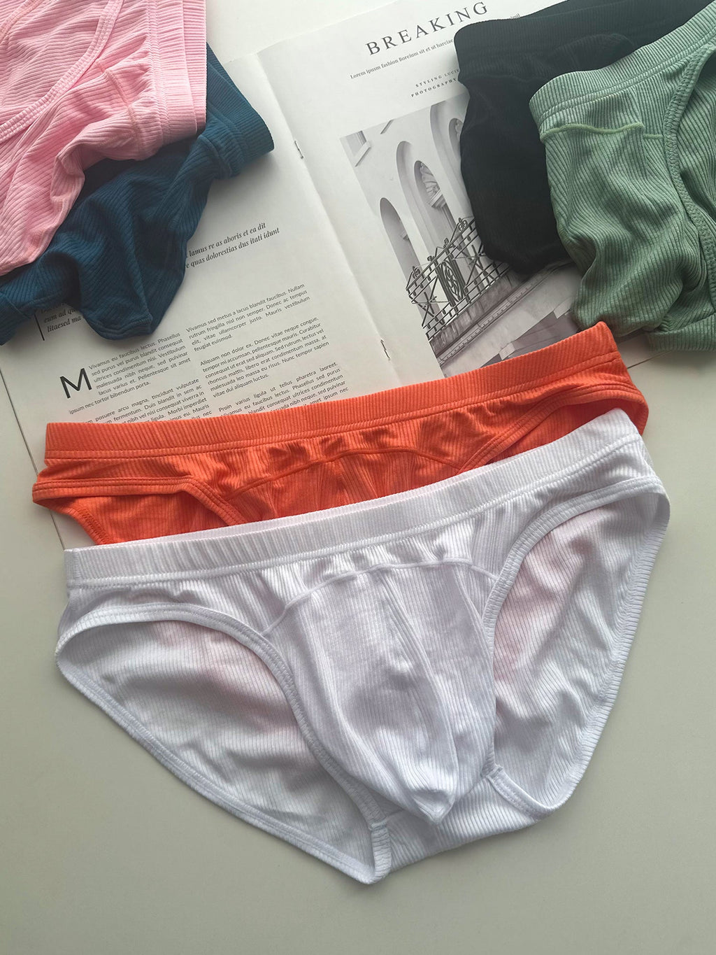 3 Pack Men's Sexy Threaded U-Shaped Briefs