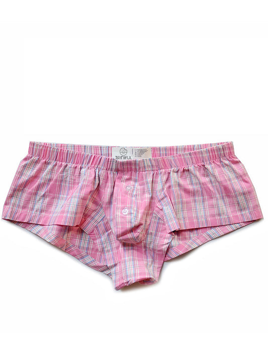 Low Rise Sexy Plaid Home Boxer Briefs