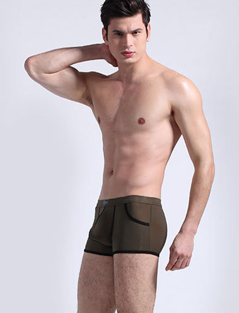 3 Pack Men's Long Leg Boxer Briefs Made of Ultra-Thin Ice Silk with Anti-Wear Elastic