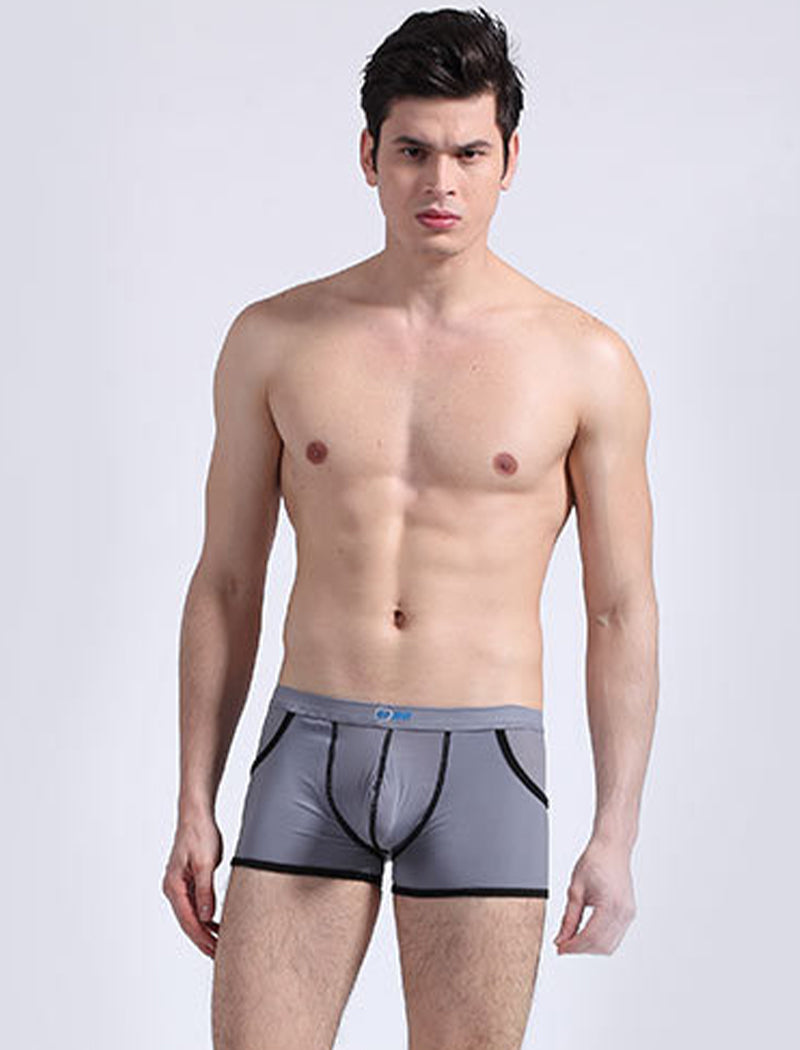 3 Pack Men's Long Leg Boxer Briefs Made of Ultra-Thin Ice Silk with Anti-Wear Elastic
