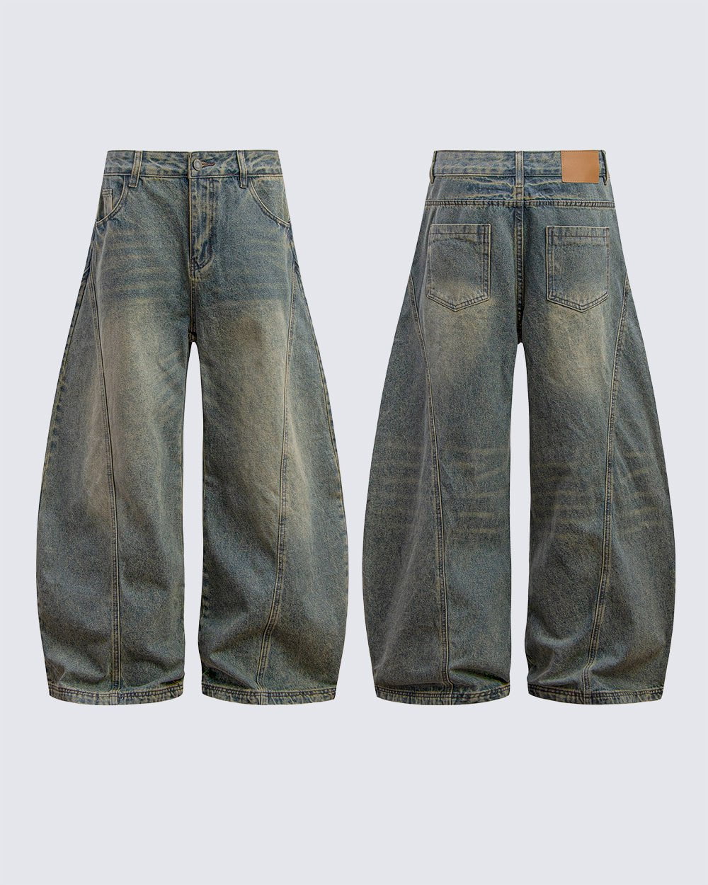 Blade Pants - Distressed Wide-Legged Denim