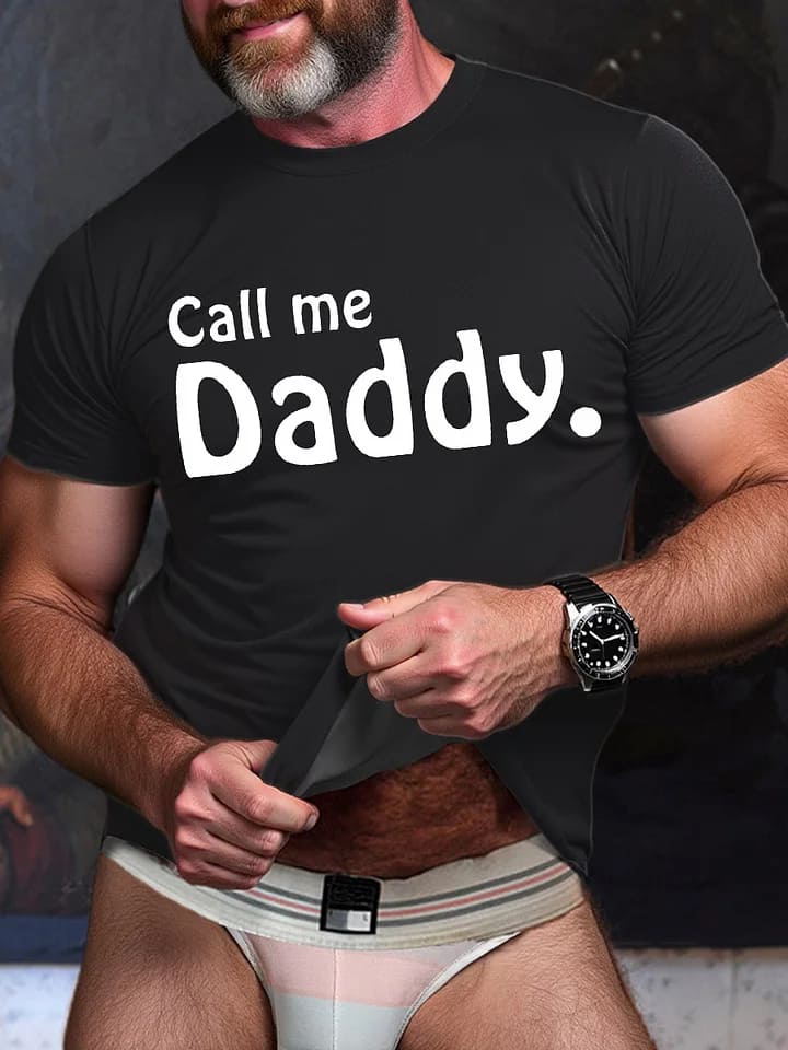 LGBT Gay Pride Call Me Daddy Print T-shirt