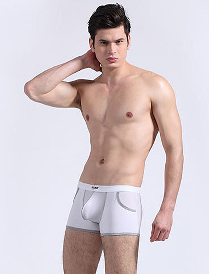 3 Pack Men's Long Leg Boxer Briefs Made of Ultra-Thin Ice Silk with Anti-Wear Elastic