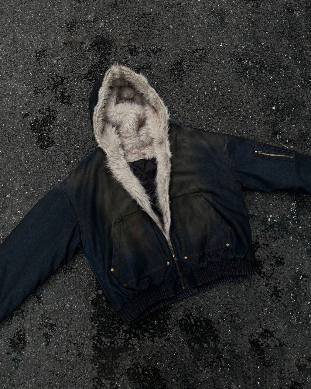 Vintage Distressed Hooded Jacket